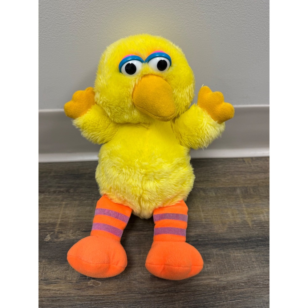 Hasbro Softies Big Bird Plush Unisex 12in Yellow Good Vintage 1992 Sesame Street